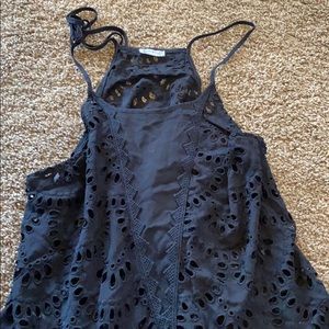 Free People Black Tank Top Mesh